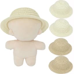 New Mini Dollhouse Miniature Hat Handmade 5 Styles Tassel Straw Hat Doll House Ornament Hand Weaved Hats 10cm Cotton Dolls