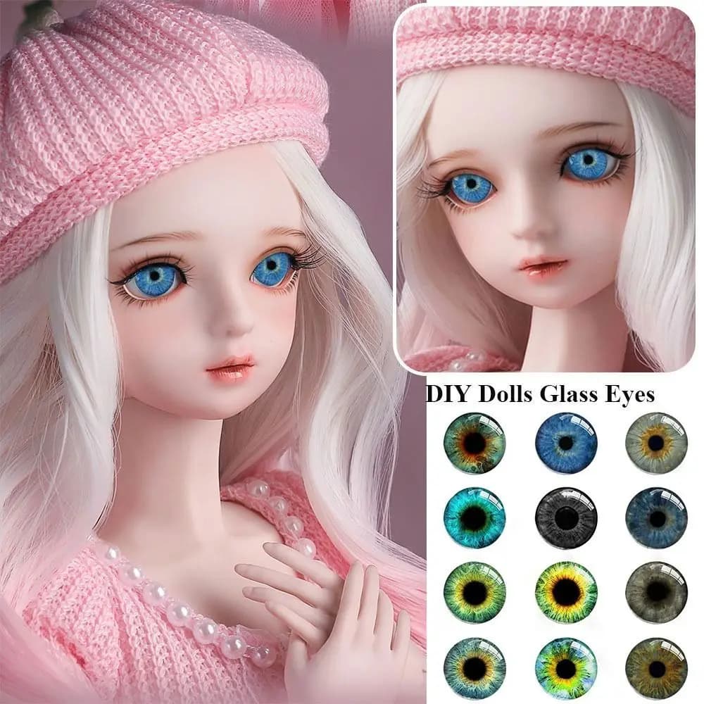 20pcs/10pairs 6mm-20mm Eyes Crafts Eyes High Quality Plastic Crystal Dolls DIY Tools Puppet Crystal Eyes DIY Doll Accessories