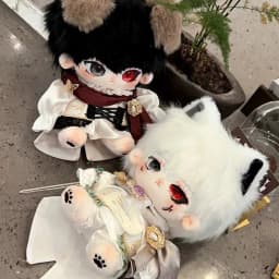 20cm Anime Attribute Kaneki Ken Handsome White Hair Cosplay Plush Doll Cotton Body Dress Up Clothes Outfit Stuffed Toys