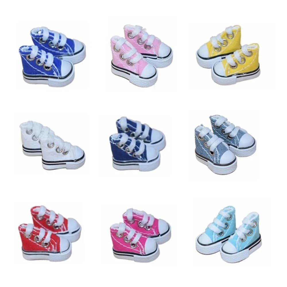 3.5CM Doll Shoes for 1/8 Bjd Doll Accessories Mini Canvas Shoes Fashion Cute Doll Dress Up Accessories Toys Gift
