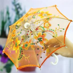 New Lace Umbrella Doll Accessories Baby Kids Mini Embroidered Umbrellas For Handmade Doll Plastic Doll Girls Toy Gifts