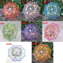 New Lace Umbrella Doll Accessories Baby Kids Mini Embroidered Umbrellas For Handmade Doll Plastic Doll Girls Toy Gifts
