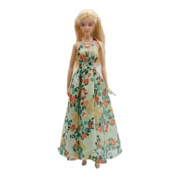 New 30cm 1/6 Sling backless floral Chiffon maxi irregular hem dress Accessories Clothes for B.Doll 11.5" Fashion Doll