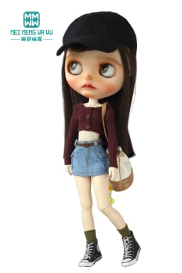 Toys Doll Clothes Fashionable Candy-Colored Knits, Jeans Fit 28cm Blyth OB22 OB24 Doll Accessories Toy Gifts