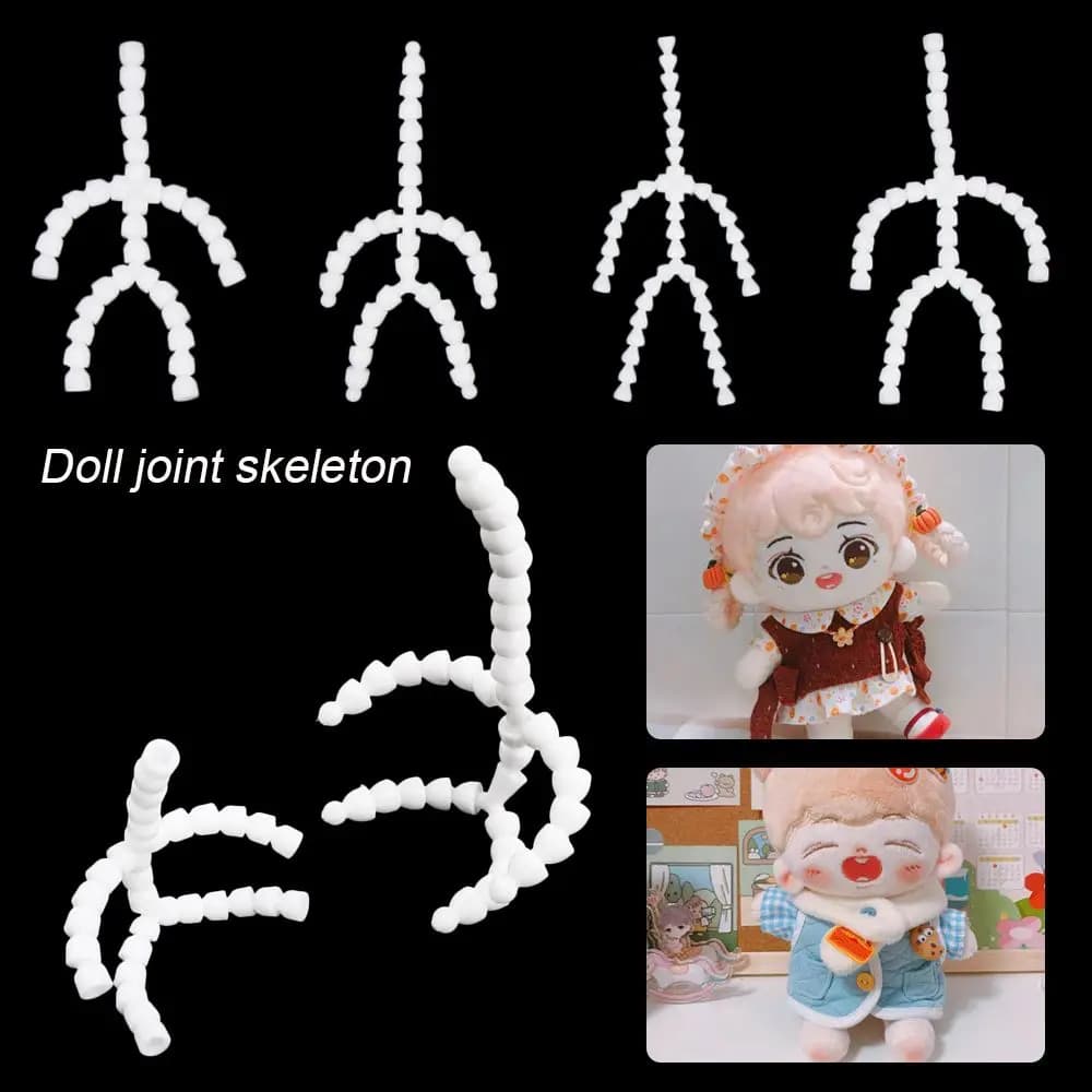15/20cm Sound/Silent Version Dolls Skeleton Joint Plush Toy DIY Doll Ball Socket Flexible Armature Doll Accessories