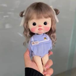 Blyth doll wig soft wavy curving air bangs Long hair Short hair High Ponytail for Big Size Head Doll DianDian Wig 9-10 inch