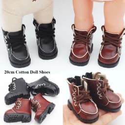 For 1/12 Dolls New Leather Material Doll Shoes College Style Fashion Fashion Boots Brown/Black Clothes Accessories