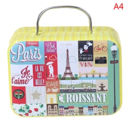 Fashion Metal Mini Suitcase for Dolls Miniature Toys Trunk Dollhouse Decoration