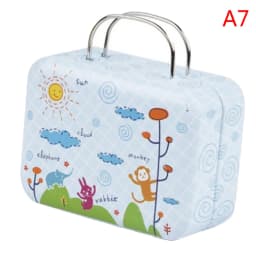 Fashion Metal Mini Suitcase for Dolls Miniature Toys Trunk Dollhouse Decoration
