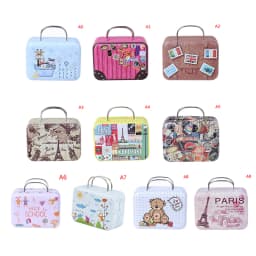 Fashion Metal Mini Suitcase for Dolls Miniature Toys Trunk Dollhouse Decoration