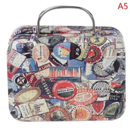 Fashion Metal Mini Suitcase for Dolls Miniature Toys Trunk Dollhouse Decoration