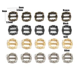 20Pcs Newest 6*6mm Mini Ultra-small Tri-glide Pattern Belt Buckle Doll Bags Buckles DIY Doll Buttons Shoes Clothes Accessories