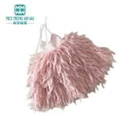 Clothes for Doll Fashion Feather Skirt Pink, White, Black Fits Blyth Azone OB22 OB24 Doll Accessories