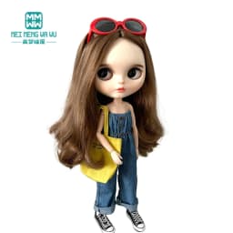 Clothes for Doll Fashion Feather Skirt Pink, White, Black Fits Blyth Azone OB22 OB24 Doll Accessories