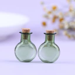 2Pcs 1:12 Dollhouse Miniature Glass Color Bottles Cork Bottles Tiny Jar Wishing Bottle Model For Dollhouse Decoration