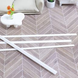 2PCS 1:12 Dollhouse Miniature Miniature Skirting Line Wall Panel Waist Lines White Baseboard Top Line Bathroom Living Room Decor