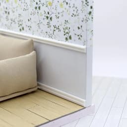 2PCS 1:12 Dollhouse Miniature Miniature Skirting Line Wall Panel Waist Lines White Baseboard Top Line Bathroom Living Room Decor
