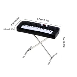1:12 Dollhouse Miniature Furniture Playset, Piano with Bench Instrument Model, Living Room Décor Doll's House Accessories