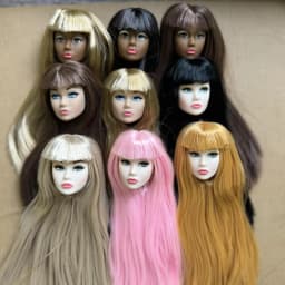 Vintage 1/6 PP European Face Doll Heads White Beige Dark Brown Skin Tone Fashion Doll Head Make Up DIY Toy Parts Kids Gifts