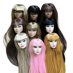 Vintage 1/6 PP European Face Doll Heads White Beige Dark Brown Skin Tone Fashion Doll Head Make Up DIY Toy Parts Kids Gifts