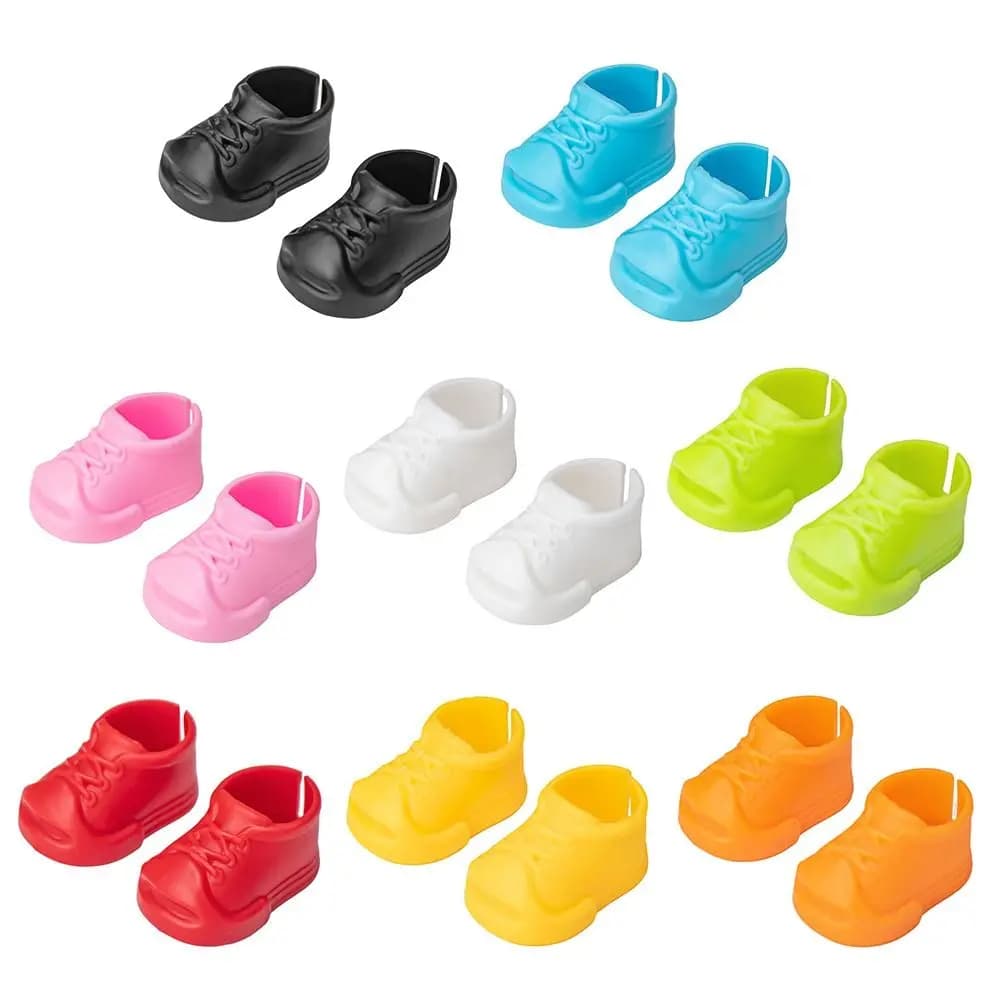 4CM Shoes For Labubu Accessories Multiple Styles Dressing Replacement Doll Shoes DIY Plastic Open Board Shoes Doll Toys