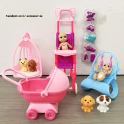 Playhouse Doll Cart Rocking Chair Accessories Pet Set Cute Mini Set Dollhouse Accessories