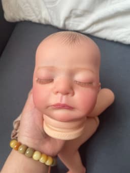 19inch Kai Sleeping Reborn Doll Kit Lifelike Soft Touch Multiple Layers Painting Doll Parts Visible Veins Hand Painted Hair