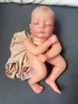19inch Kai Sleeping Reborn Doll Kit Lifelike Soft Touch Multiple Layers Painting Doll Parts Visible Veins Hand Painted Hair