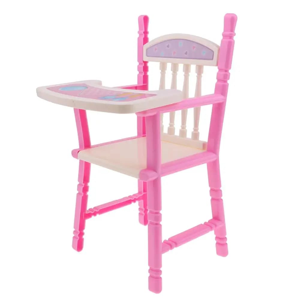 Pink High Chair Dining Chair Model for 9-11inch Reborn Girl Dolls Accessory