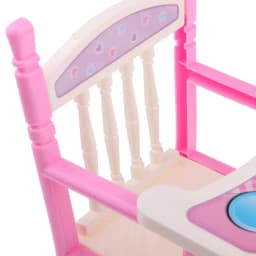 Pink High Chair Dining Chair Model for 9-11inch Reborn Girl Dolls Accessory