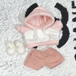 High Energy 3 0 Labubu Clothes Outfit Pink White Colorblock Hoodie Pants Set for 1st 2nd 3rd Gen Vinyl Doll Streetwear Fashion