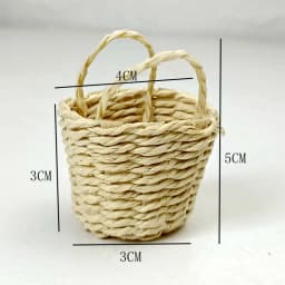 1Pcs Mini 1/12 Cute Dollhouse Rattan Frame Hand-woven Vegetable Food Storage Basket Dolls Miniature Decoration