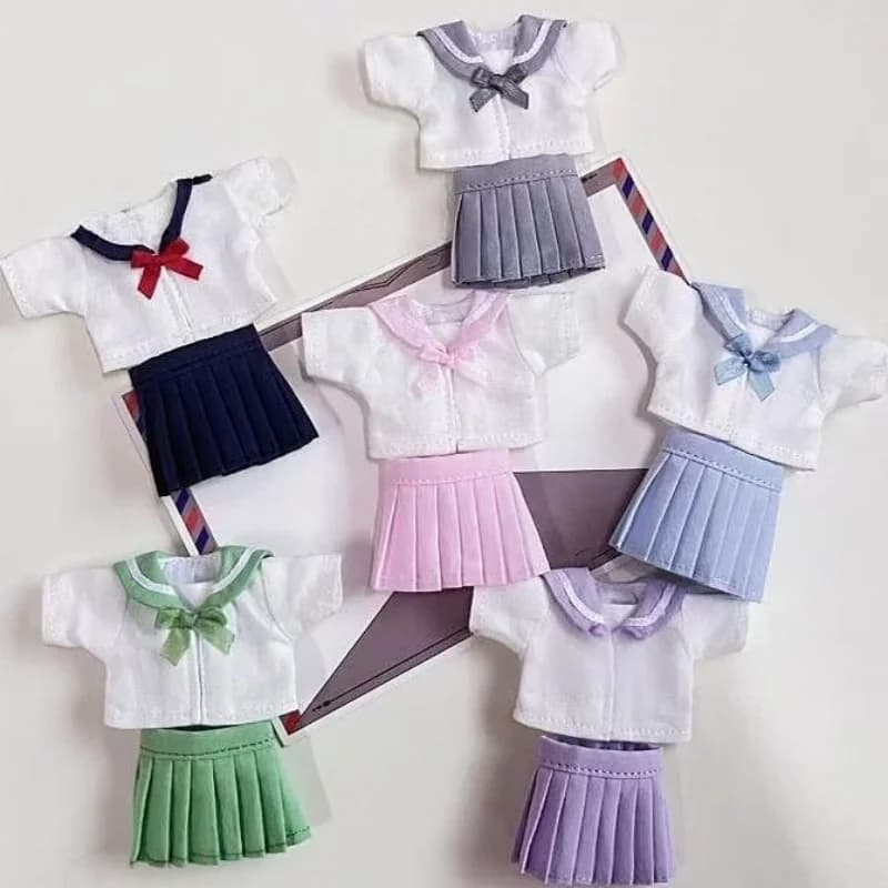 OB11 Doll Uniform Tie Shirt JK Pleated Skirt Clothes School Uniform, Student Set JK Uniform For 12 Points BJD Clothing 1/12