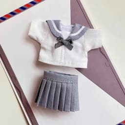 OB11 Doll Uniform Tie Shirt JK Pleated Skirt Clothes School Uniform, Student Set JK Uniform For 12 Points BJD Clothing 1/12