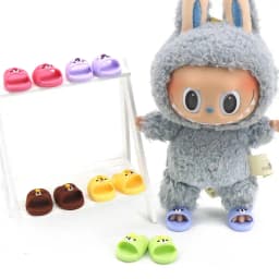 Miniature Cute Capybara Seal Slippers for Labubu Doll Accessories Stylish Casual Shoes for Playtime for Labubu Accessories Shoes