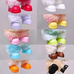 Fashion 17cm Labubu 1st/2nd/3rd Gen Cute Bunny Outfits Pink Bow Set Colorful Cargo Onesie Shoes Sitting Party Doll Clothes