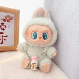 Fashion 17cm Labubu 1st/2nd/3rd Gen Cute Bunny Outfits Pink Bow Set Colorful Cargo Onesie Shoes Sitting Party Doll Clothes