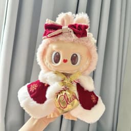 For 38cm Labubu Mokoko Doll Holiday Christmas Dress Cute Style Sweater Cute Girl Outfit Clothing Set Labubu Clothes Gift No Doll