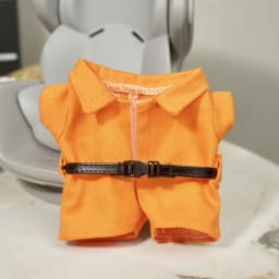 Labubu Clothes Halloween Prison Costume Orange Jumpsuit Mask Handcuffs Vinyl Figure Hanging Keychain Trendy Changeable Outfit
