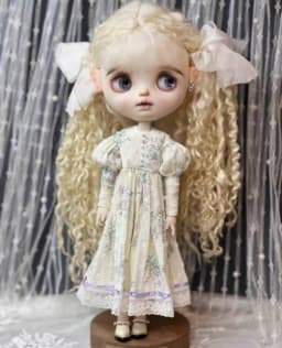1pcs vintage retro floral rural style 2025 Blythe/landoudou one-piece dress (Fit for Lulu,ymy24,Ob22,24,26,zone, Jenny)
