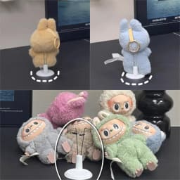 Action Figure Stand Plastic Doll Display Stand Doll Bracket Support Adjustable Doll Stand for Labubu Skull Panda Bear Dolls Toy