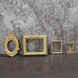 Style Vintage Bathroom Furniture Dollhouse Ornament Mini Gloden Frames Accessories Miniature Retro Mirror 1:12 Scale