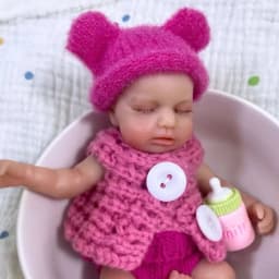 15CM Can Open Mouth Silicone Reborn Doll LouLou Squishy Elastic Silicone Washable Body Palm Doll Toy Christmas Gift