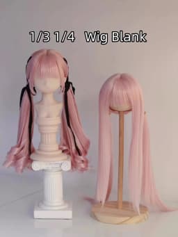 Double Ponytail Hair Wig Blank 1/3 1/4 In Stock BJD Long Straight Beautiful Girls High Temperature Silk Blue Doll Accessories
