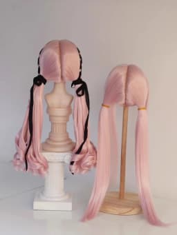 Double Ponytail Hair Wig Blank 1/3 1/4 In Stock BJD Long Straight Beautiful Girls High Temperature Silk Blue Doll Accessories