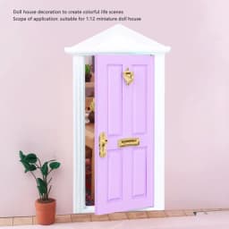 Mini Wooden Door Bright Color Vivid Details Smoother Edge Dollhouse Miniature Fairy Door For 1:12 Doll House GiftsMint