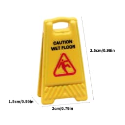 Caution Wet Floor Sign Warning Sign Model Figurine Miniature Scene Decoration 15UB