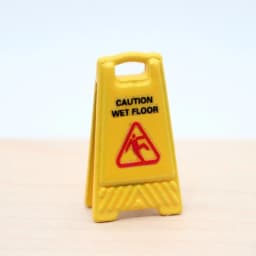 Caution Wet Floor Sign Warning Sign Model Figurine Miniature Scene Decoration 15UB