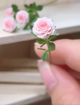 Handmade Clay Vine Plants Collection: Wisteria, Ivy & Rose Vine Miniatures with Lotus & Chrysanthemum for 1:6 Dollhouse Garden