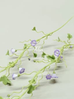Handmade Clay Vine Plants Collection: Wisteria, Ivy & Rose Vine Miniatures with Lotus & Chrysanthemum for 1:6 Dollhouse Garden